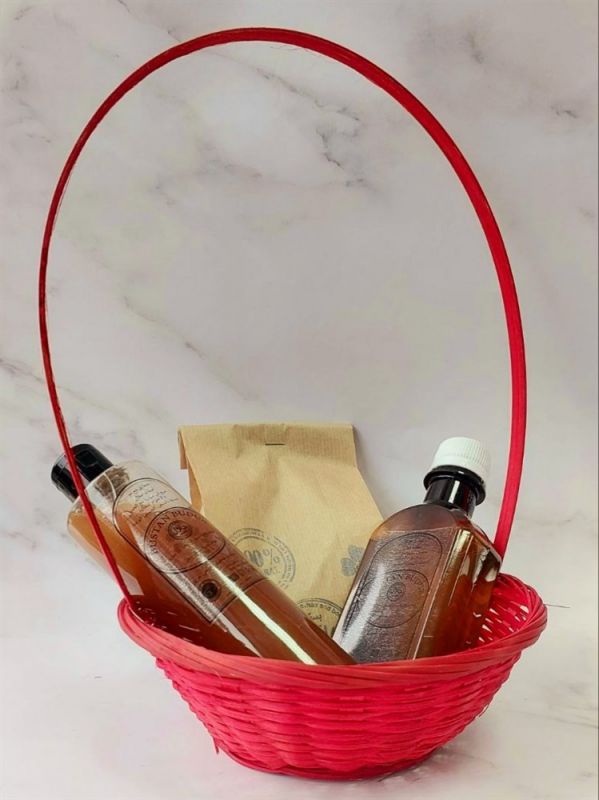 Mini basket with long handle color red No. 11
